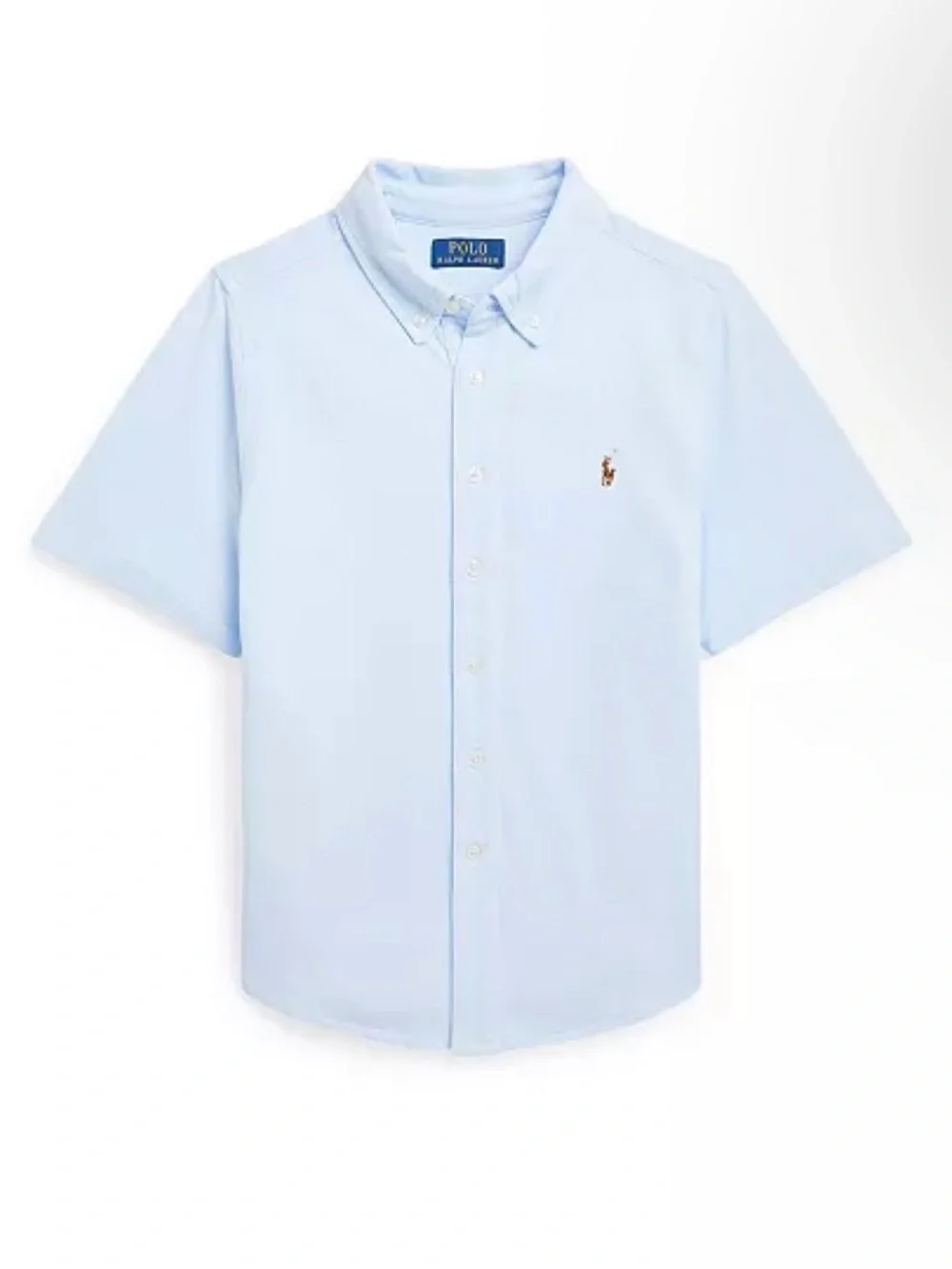 Ralph Lauren Light Blue Short-Sleeve Button-Down Oxford Shirt - Kids